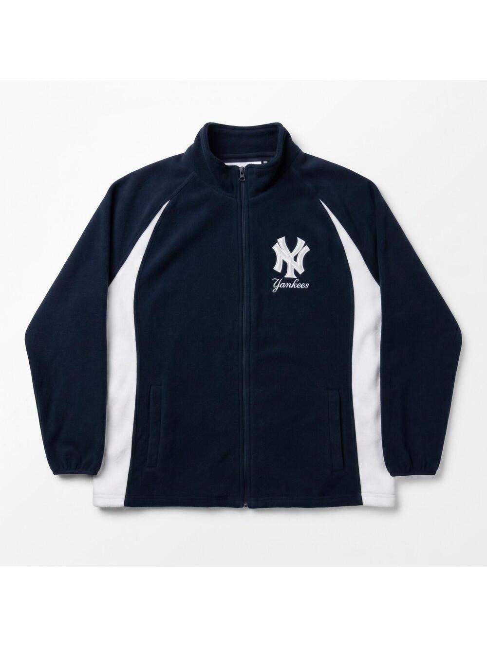 New York Yankees Jacket Mens XL Navy Blue White Full Zip Fleece MLB Baseball